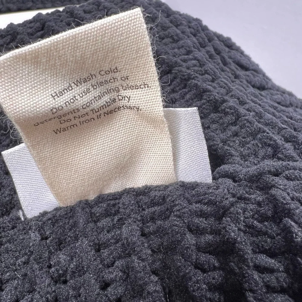 Rae Dunn Chenille Knit Throw Blanket Black